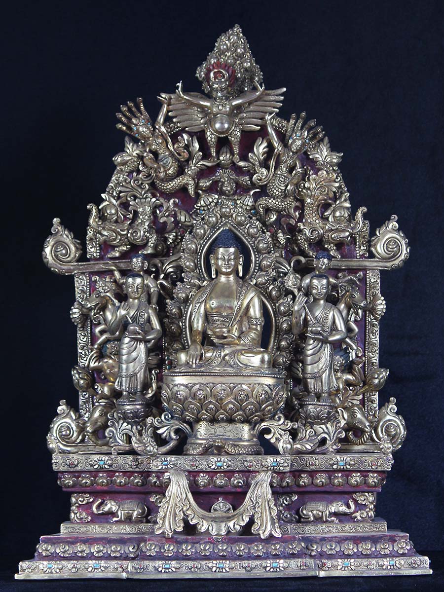 Masterpiece Shakyamuni Buddha with Arhats, Garuda & Naga Kanyas - Dharma  Sculpture Blog