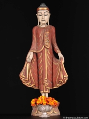 Small Standing Burmese Buddha Statue 18'
