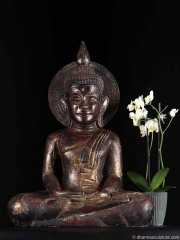Meditating Buddha Statue with Halo 25"