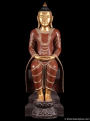 Seated Burmese Meditating Buddha Statue 39"