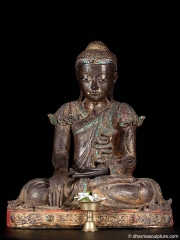 Antique Burmese Royal Buddha Statue 18"