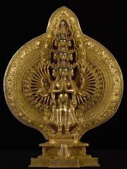 (SOLD) Gold Plated Copper Avalokiteshvara 14"