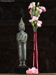 Cambodian Brass Buddha Statue 13"