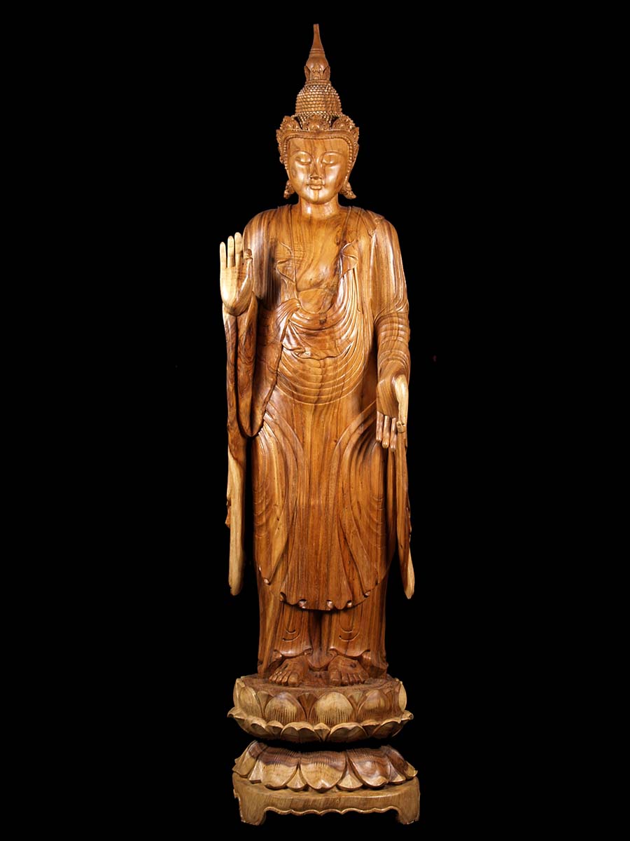 wooden buddha statue