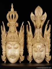 Masterpiece Rama Sita Wood Carvings 20"