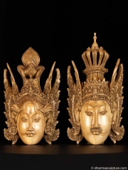 Masterpiece Hindu Rama Sita Carvings 14"