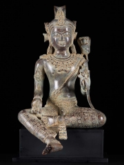 Javanese Brass Avalokiteshvara, Chenrezig Statue 13"