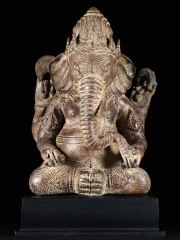 (SOLD) Javanese Brass Ganesha Hindu Statue 15 1/2"