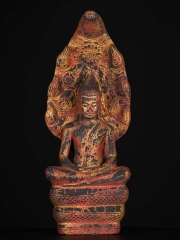 Antique Finish Muchalinda Meditating Buddha Statue 14"