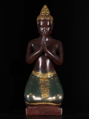 Buddha's Disciple, Kneeling Orant of Angkor Wat Statue 30"
