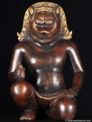 Dvarapala, Temple Guardian in Semi-Kneeling Position 16"