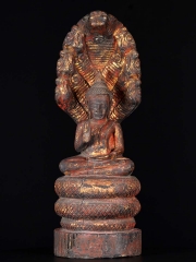 Antique Muchalinda Naga Buddha Statue 23"