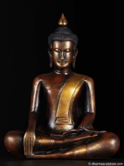 Earth Touching Gesture Khmer Buddha Statue 21"