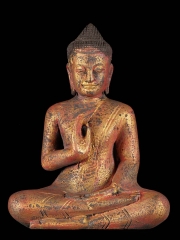 Antique Finish Vitarka Mudra Buddha Statue 10"