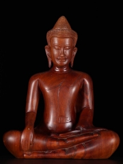 Earth Touching Gesture Khmer Buddha Statue 15"