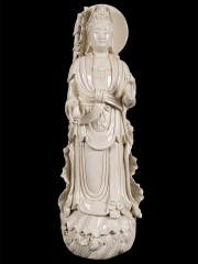 Standing Porcelain Kuan Yin Statue 26"