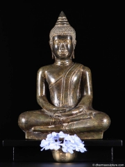 Dhyana Mudra Brass Buddha Statue 11"