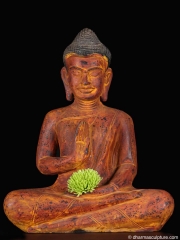 Turmeric Saffron Color Buddha Statue 12"