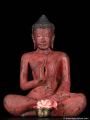 Protection Gesture Wood Buddha Statue 12"