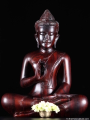 Vitarka Mudra Wood Buddha Statue 17"