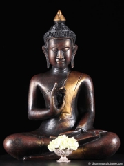 Vitarka Mudra Wood Buddha Statue 20"