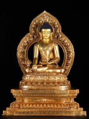 (SOLD) Masterpiece Gold Plated Medicine Buddha Statue 17"