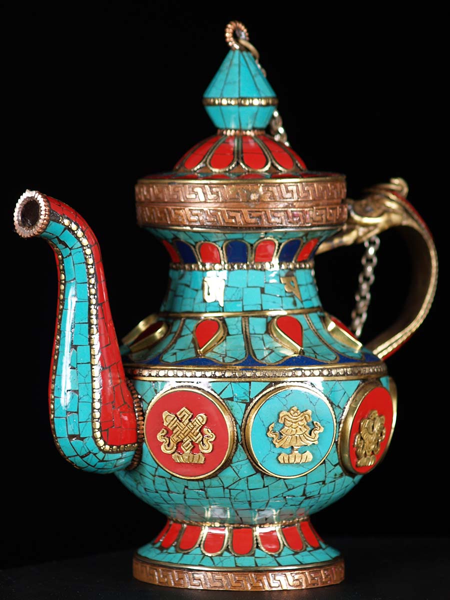 Mini TEAPOT MOSAIC Handmade in NEPAL shops - 3.75