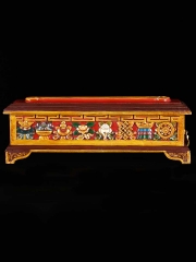 (SOLD) Hand Painted Tibetan Wood Incense Burner 14"