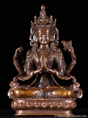 (SOLD) Kharchheri, Tibetan Chenrezig Statue 6”