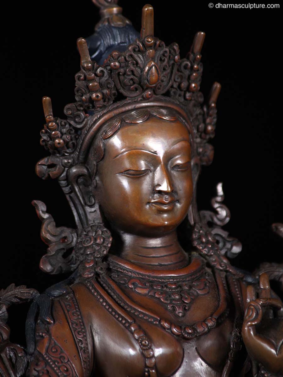 Green Tara Copper Buddhist Statue (7n72)