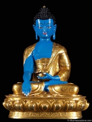 Hand Painted Copper Shakyamuni Buddha Statue 13"