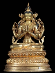 Mongolian Style Chenrezig Bodhisattva Statue 15.5"