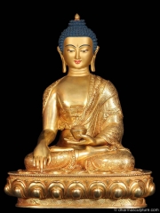 (SOLD) Gold Plated Shakyamuni Buddha Statue 14"