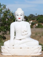 White Marble Burmese Buddha Statue 29"