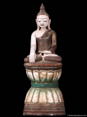 Antique Burmese Marble Buddha Statue 26"